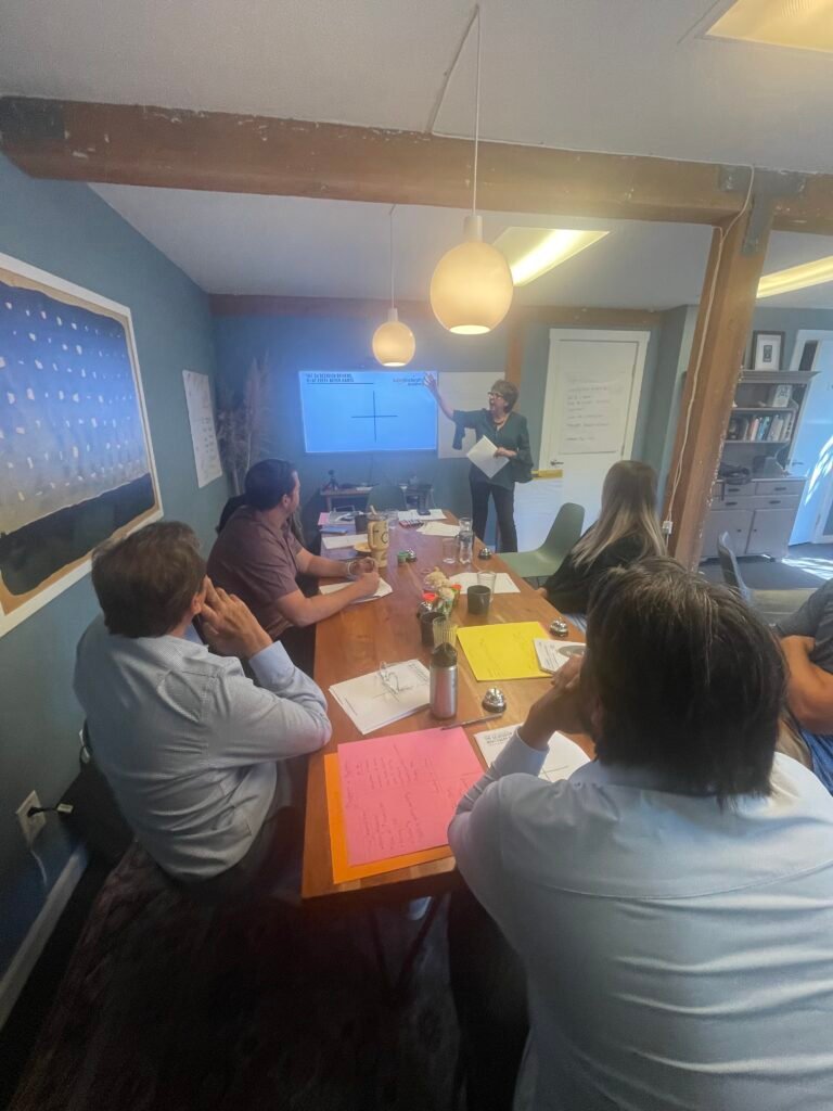 Bernadette McClelland presenting to the Learnit team